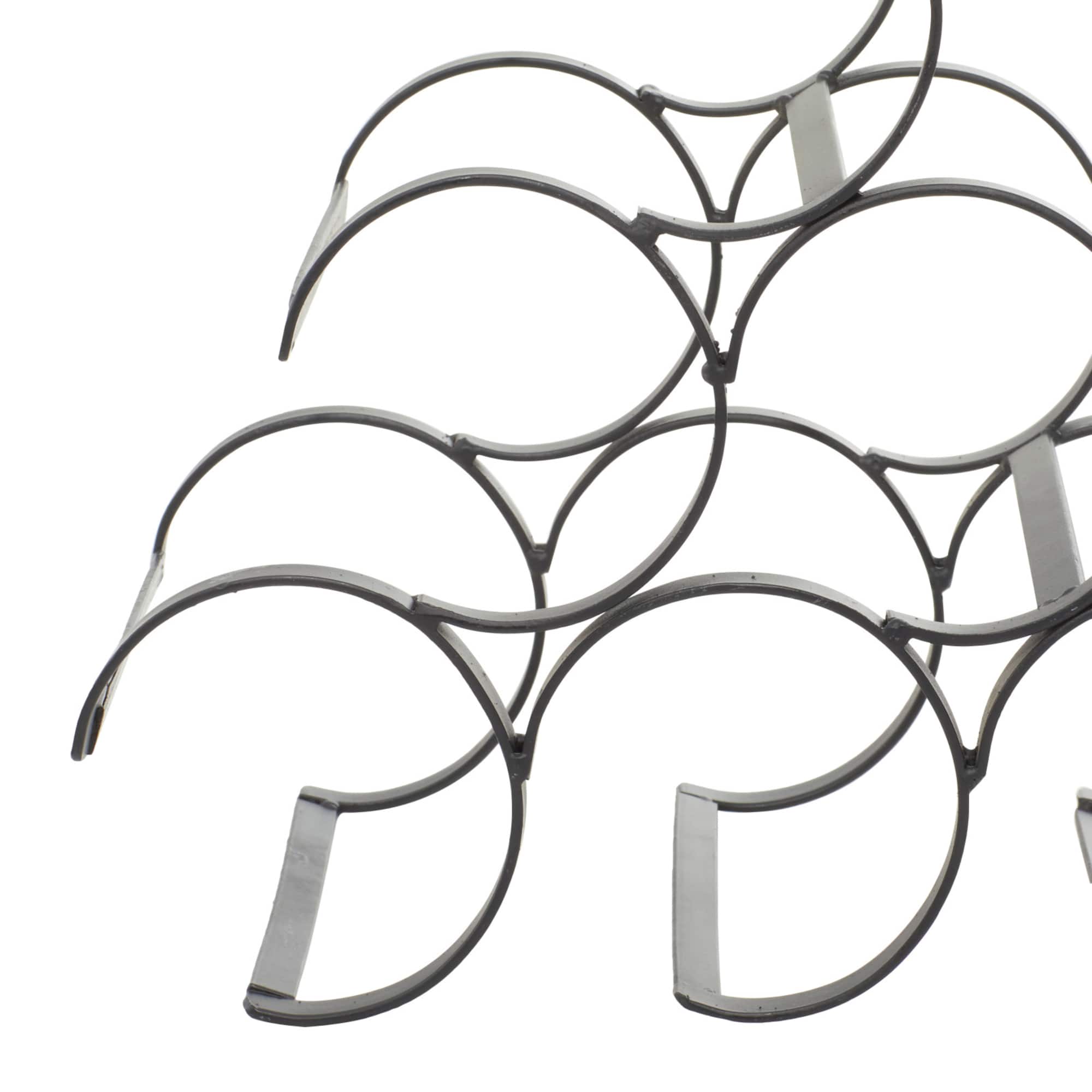 10" Black Metal Industrial Wine Holder Rack